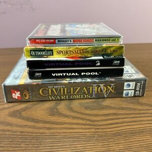 PC Mac Game Bundle Civilization IV Warlords Virtual Pool 1 2 Outdoor Life Moraff